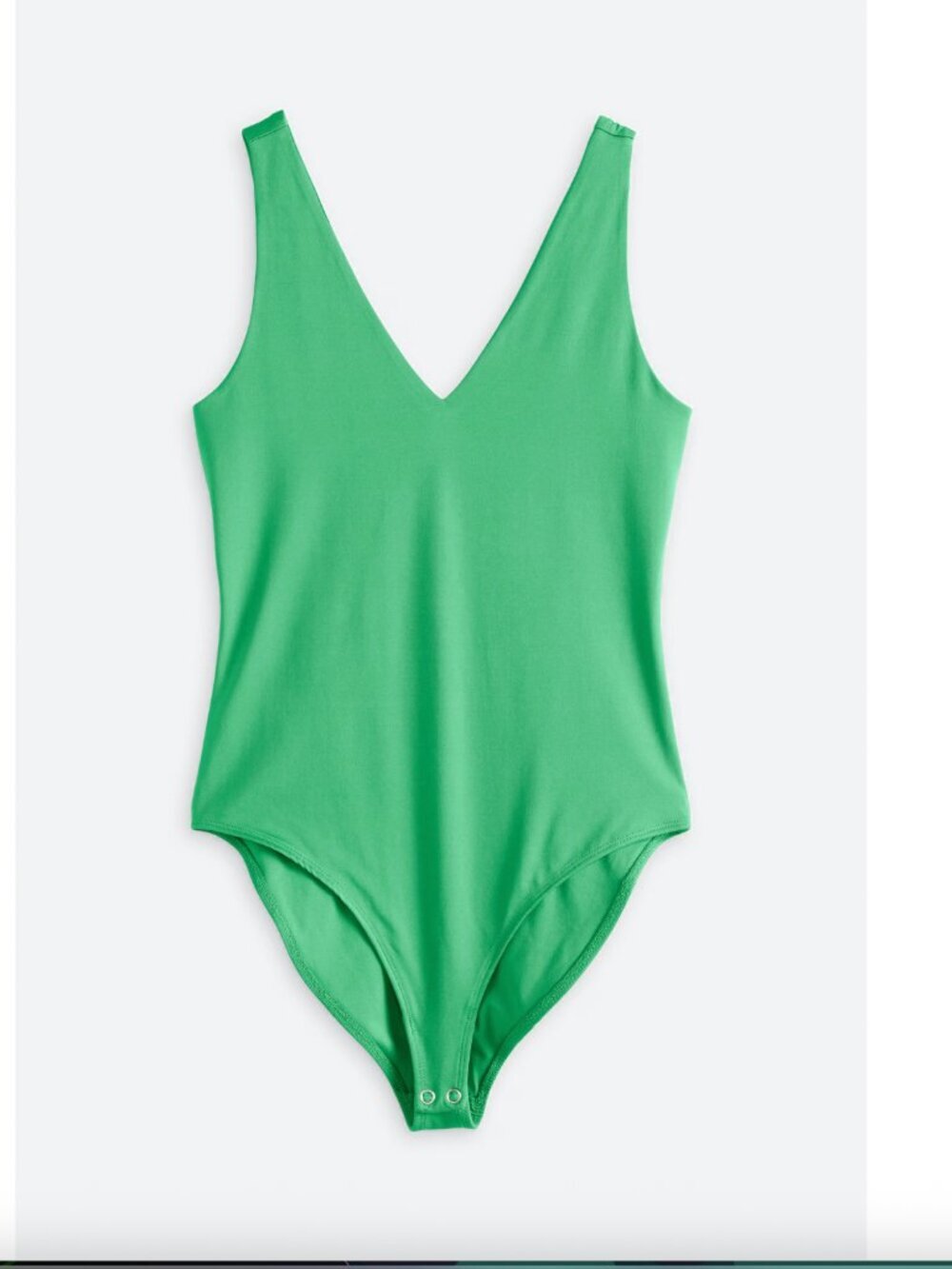 Nine Britton Green Ashley Sleeveless V Neck Stretch Bodysuit